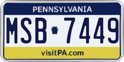 PA license plate MSB7449
