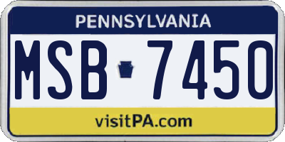 PA license plate MSB7450