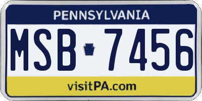 PA license plate MSB7456
