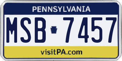PA license plate MSB7457