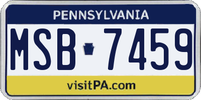 PA license plate MSB7459