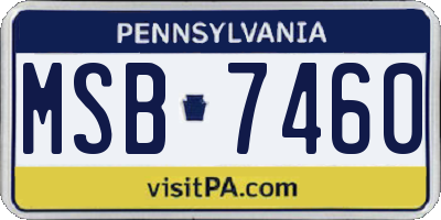 PA license plate MSB7460
