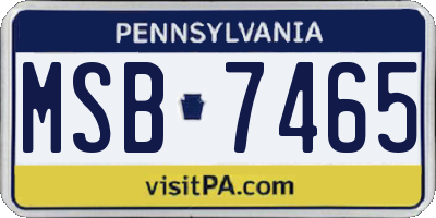 PA license plate MSB7465