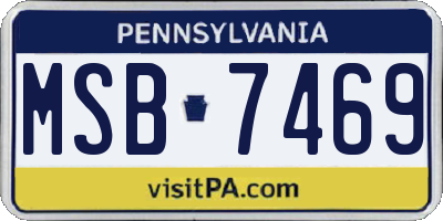 PA license plate MSB7469