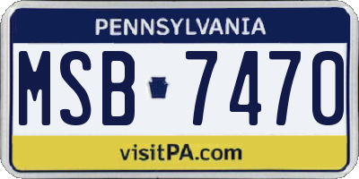 PA license plate MSB7470