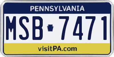 PA license plate MSB7471