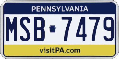 PA license plate MSB7479