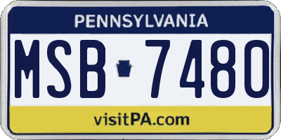 PA license plate MSB7480