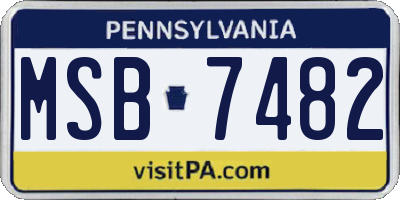 PA license plate MSB7482