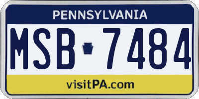 PA license plate MSB7484
