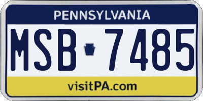 PA license plate MSB7485