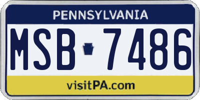 PA license plate MSB7486