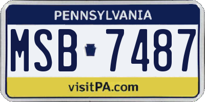 PA license plate MSB7487