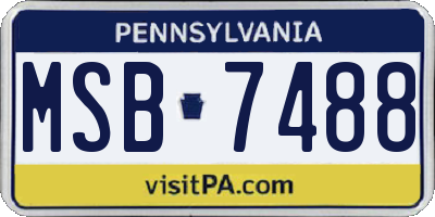 PA license plate MSB7488