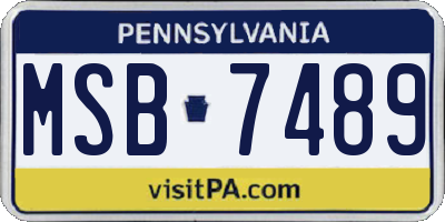 PA license plate MSB7489