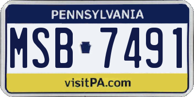 PA license plate MSB7491