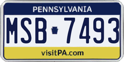 PA license plate MSB7493