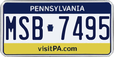 PA license plate MSB7495
