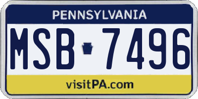 PA license plate MSB7496
