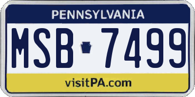 PA license plate MSB7499