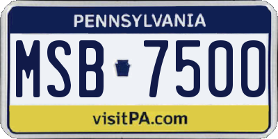 PA license plate MSB7500