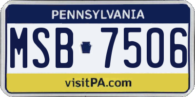 PA license plate MSB7506