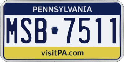 PA license plate MSB7511