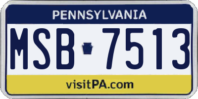 PA license plate MSB7513