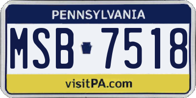 PA license plate MSB7518