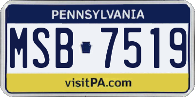 PA license plate MSB7519