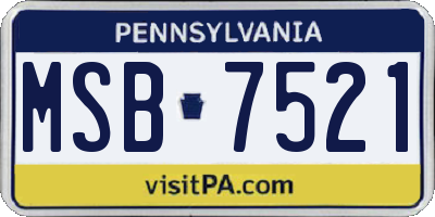 PA license plate MSB7521