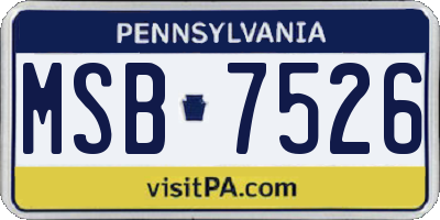 PA license plate MSB7526