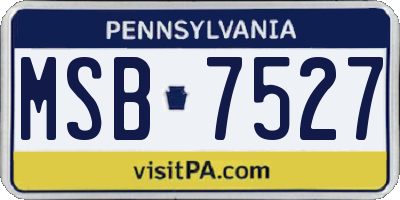 PA license plate MSB7527