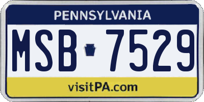 PA license plate MSB7529
