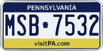 PA license plate MSB7532