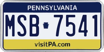PA license plate MSB7541