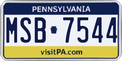 PA license plate MSB7544