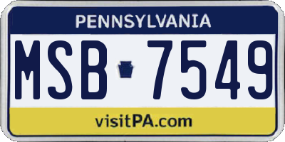 PA license plate MSB7549
