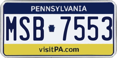 PA license plate MSB7553