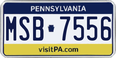 PA license plate MSB7556