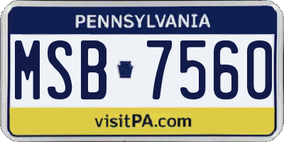 PA license plate MSB7560