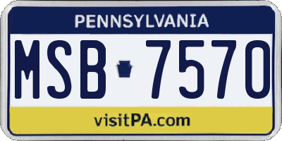 PA license plate MSB7570