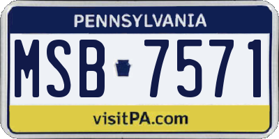 PA license plate MSB7571