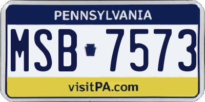 PA license plate MSB7573