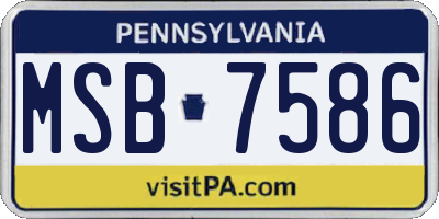 PA license plate MSB7586