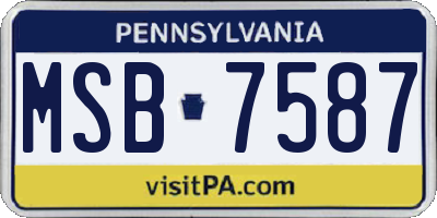 PA license plate MSB7587