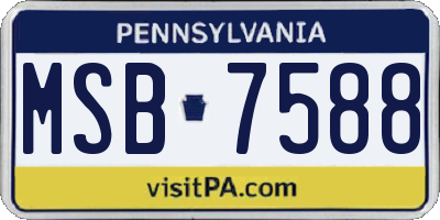 PA license plate MSB7588