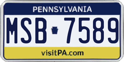 PA license plate MSB7589