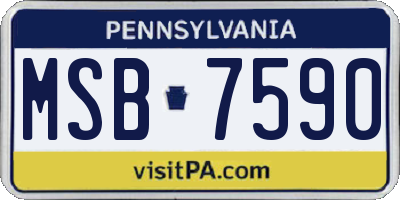 PA license plate MSB7590