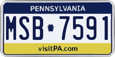 PA license plate MSB7591